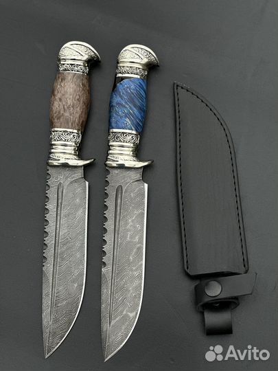 Нож охотничий из дамасской стали