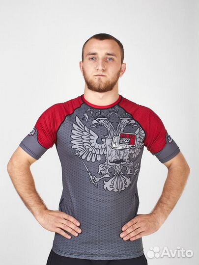 Рашгард кор.рукав Союз мма России Взрослый (красны