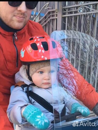 Детское велокресло с ветровым стеклом bobike