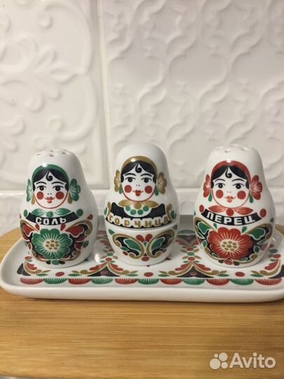 Набор баночек для специй, фарфор, винтаж, СССР