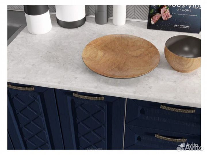 Кухня Агава мдф 1600 акация белая-сапфир