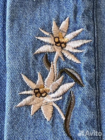 Баварская джинсовая рубашка, ог.126, винтаж