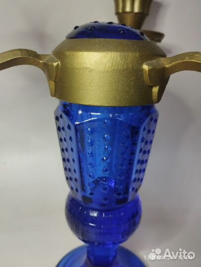 Подсвечник на 3 свечи. Кобальт