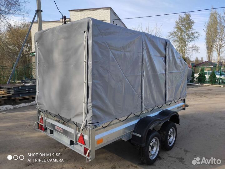 Прицеп Спутник Zn 3015/33 2 оси+тент и каркас