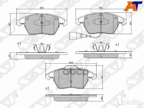 Колодки тормозные перед VAG passat 09/polo14