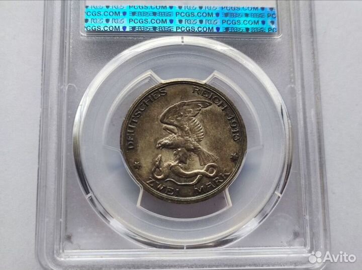 2 Марки 1913 Пруссия pcgs MS 65