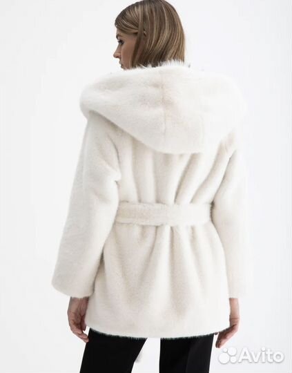 Шуба с капюшоном под рысь