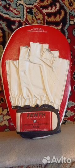 Боксерские перчатки 10 oz green hill, лапы, шлем