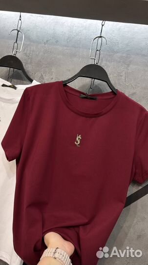 Футболка лого стразы Yves Sant Lauren единый до 4г