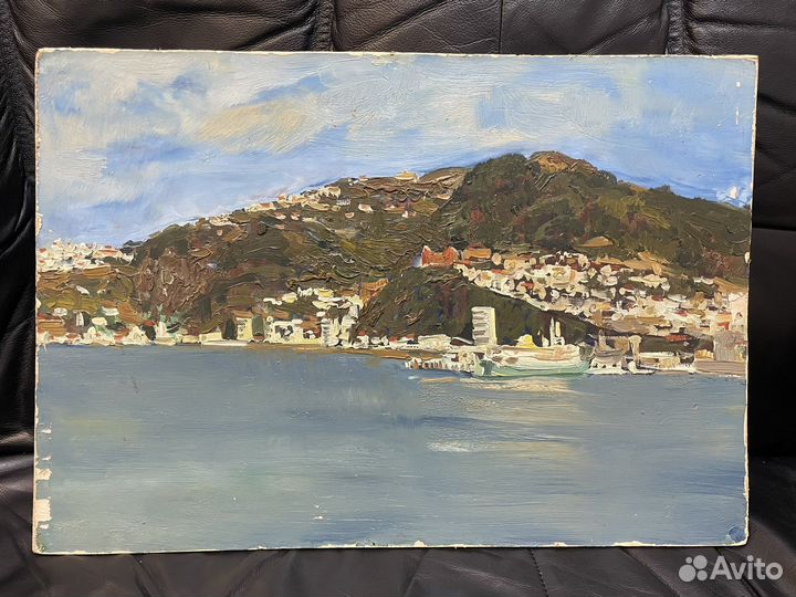 Картина масло на картоне. Горный пейзаж