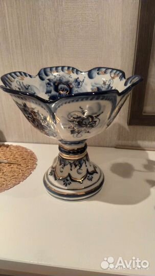 Ваза для фруктов Гжель