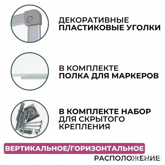 Доски магнитно маркерные разного размера