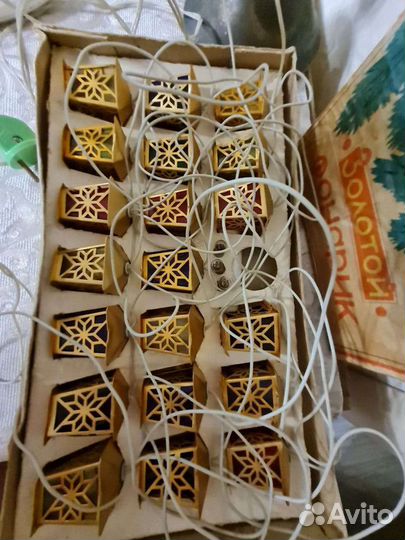 Золотой фонарик гирлянда СССР редкая