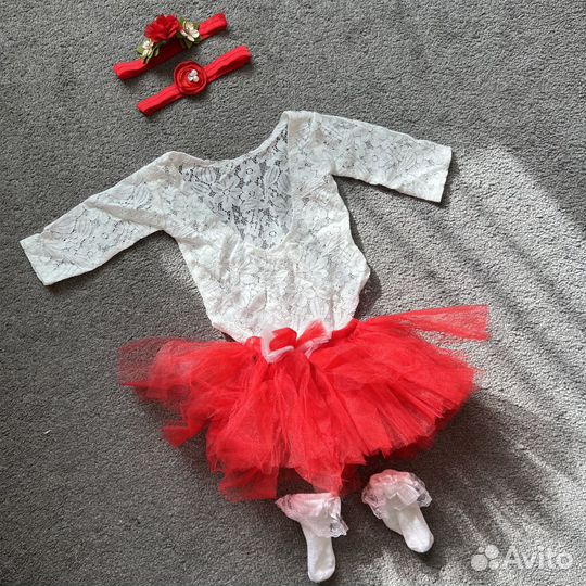Детское боди с юбкой для девочки 6 мес