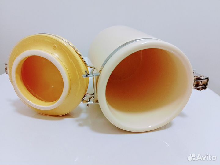 Новая банка с клипсой для сыпучих товаров:керамика