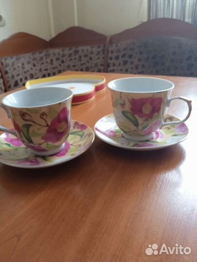 Чайные чашки с блюдцами, в наборе 2 шт