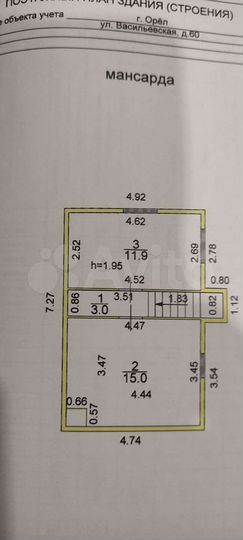 Дом 69 м² на участке 3 сот.