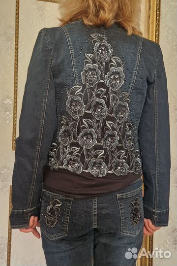 Джинсовый костюм женский 46 размер