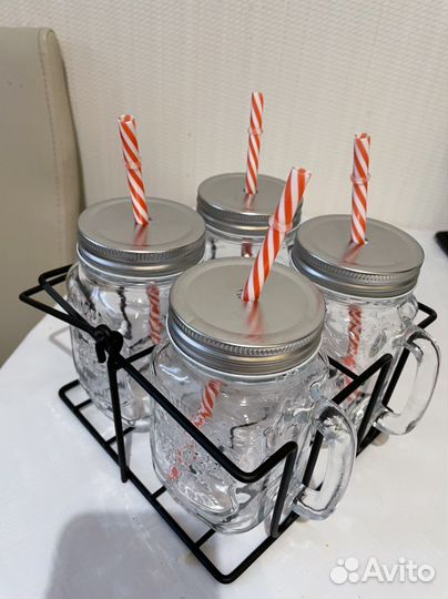 Набор бокалов с трубочкой для глинтвейна