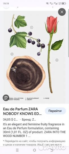 Туалетная вода Zara