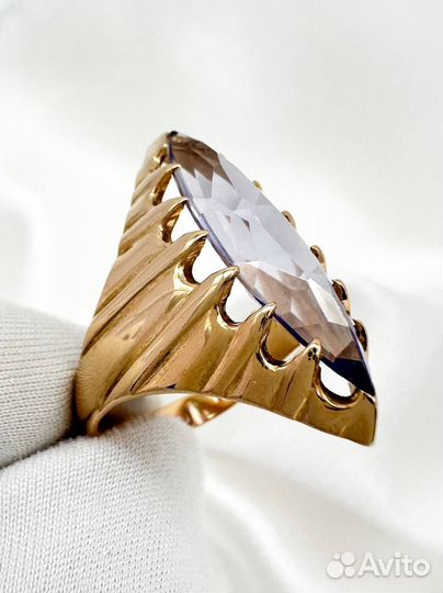 Золотое кольцо СССР 583 Маркиз корунд 6.55 гр