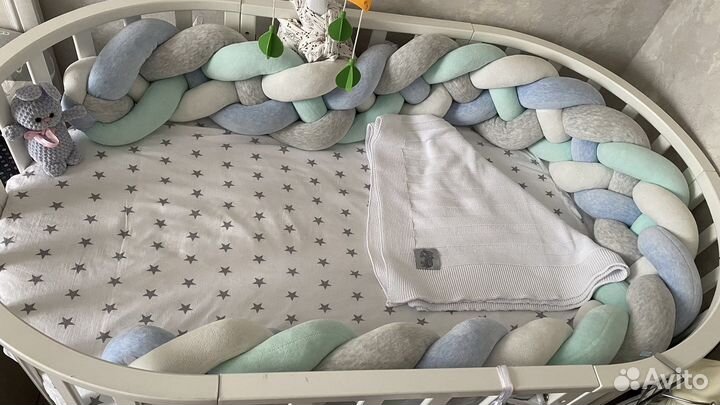 Бортик коса в кроватку