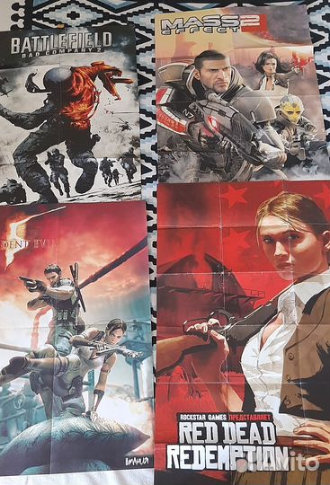 Плакаты от компьютерных игр из журналов