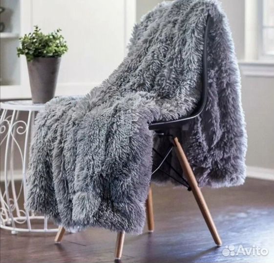 Пушистый плед евро и полуторки