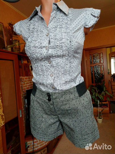 Шорты кожаные, шорты твид, 2 пары