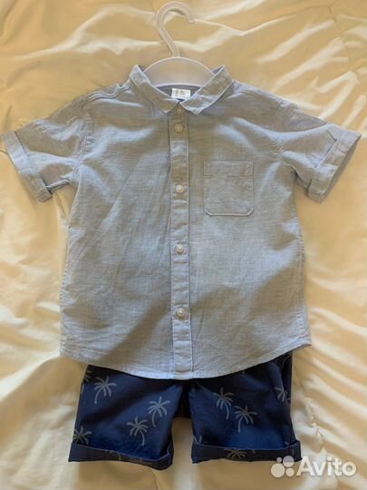 Рубашка, шерты, летний костюм для двойняшек