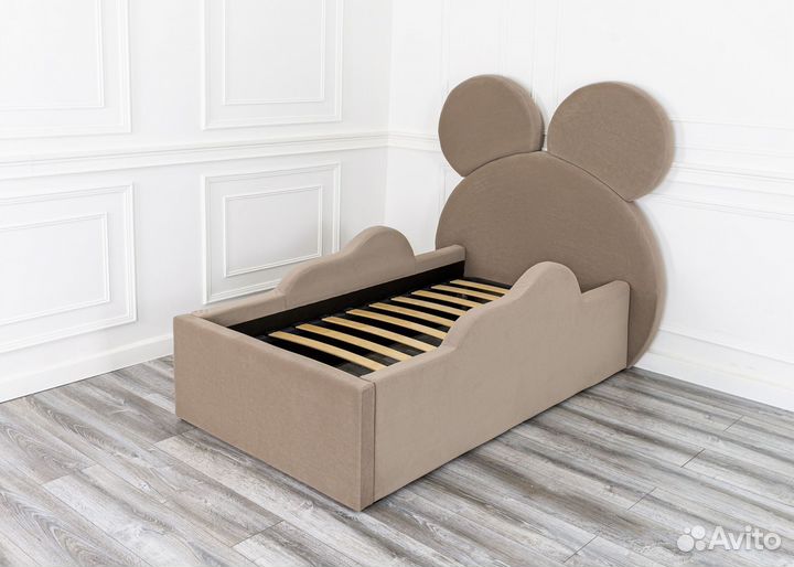 Кровать 80х160 детская Микки кофе