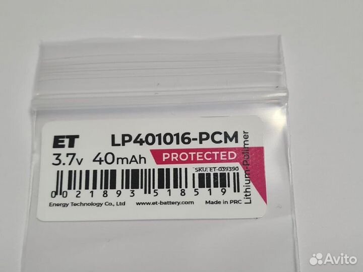 Аккумулятор ET LP401016-PCM