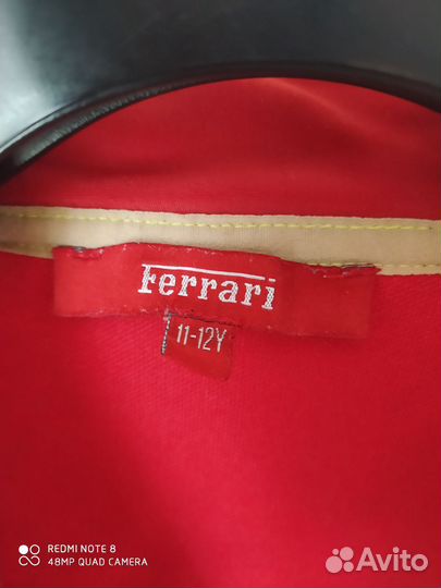 Зип худи толстовка Ferrari original на 11-12 лет