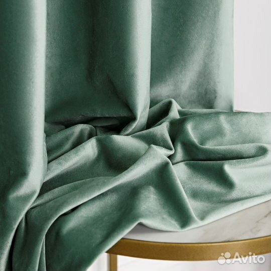 Шторы бархат Беллиссимо шалфей