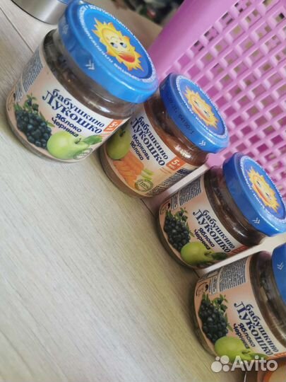 Фруктовое пюре, творожок