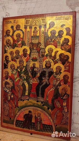 Икона Собор Соловецких Святых по золоту