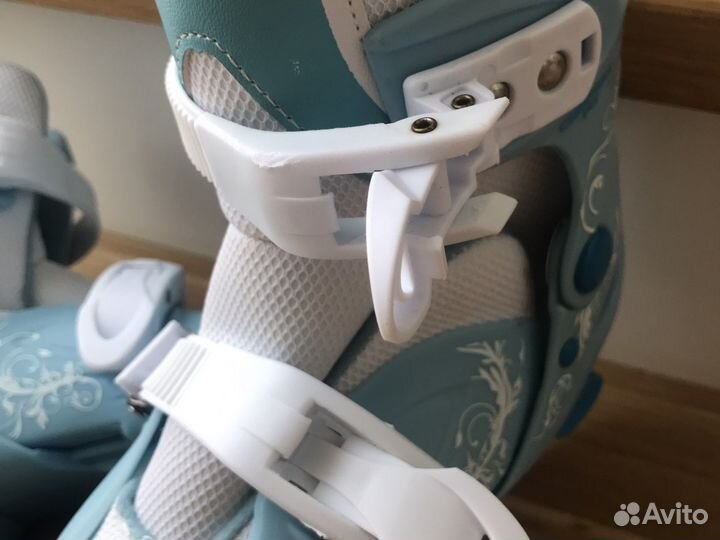 Коньки детские 27 размер, цвет синий и розовый