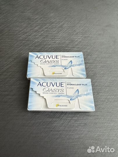 Линзы acuvue Oasys (2х нед.) 8 шт.: D- 2.0; -2.5