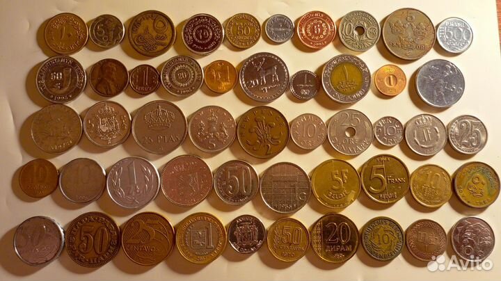 Иностранные монеты 50 штук (без повторов) #1