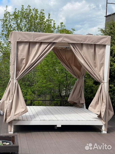 Тент для навеса полог от дождя и солнца бежевый