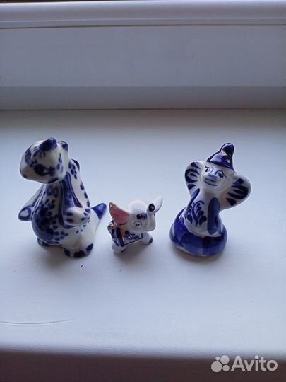 Фигурки гжель 3 шт
