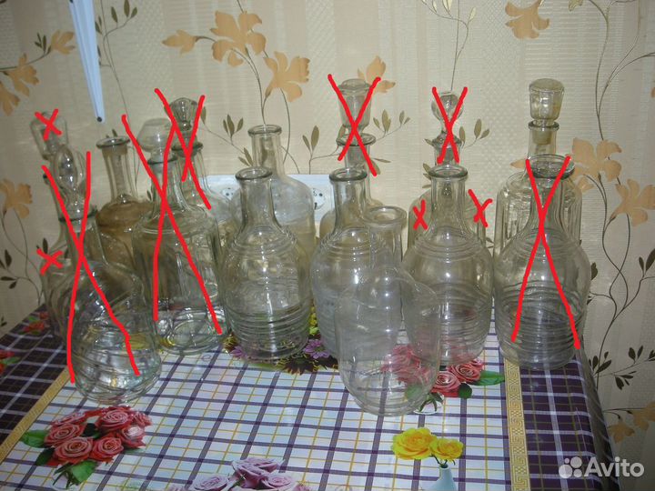 Графин бутыль 0.5 1 1.5 2 литра с пробкой и без