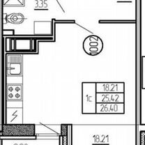 Квартира-студия, 26,7 м², 15/17 эт.