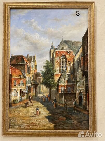 Картина в раме на холсте бу 100/50