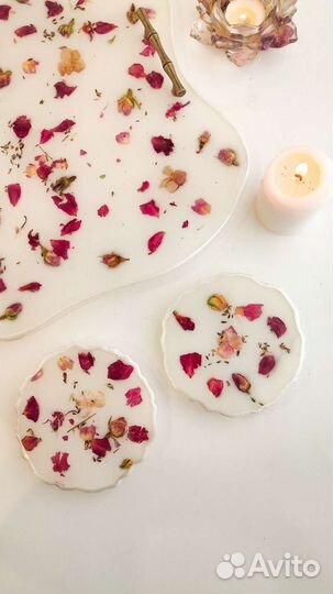 Поднос и подстаканники ручной работы