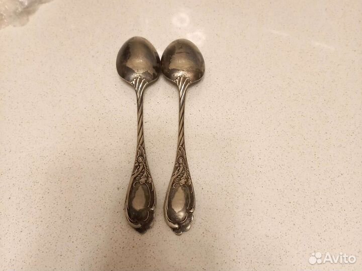 Антикварные столовые ложки, серебрение