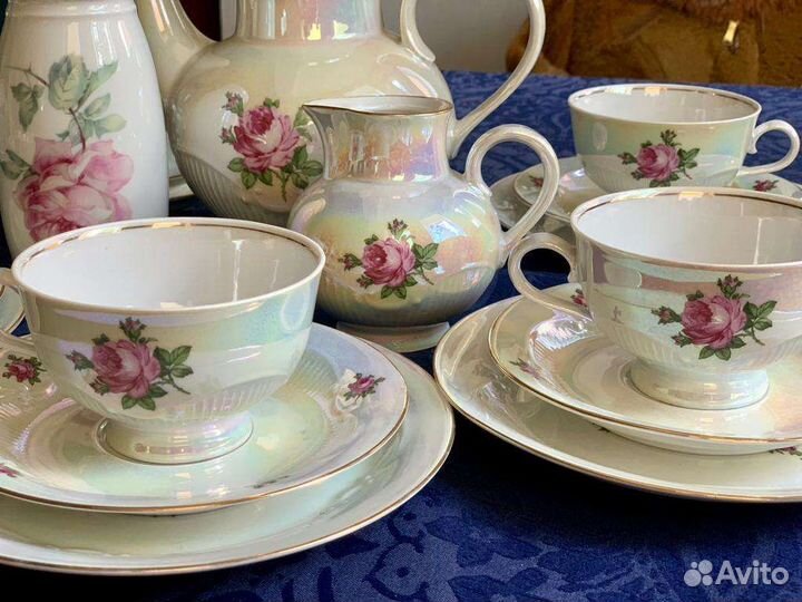 Чайный сервиз ГДР Weisswasser Роза