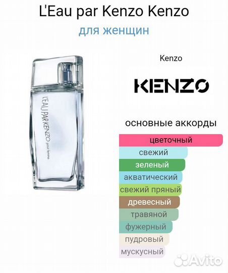 Kenzo Leau par Kenzo женские духи тестер 50 мл