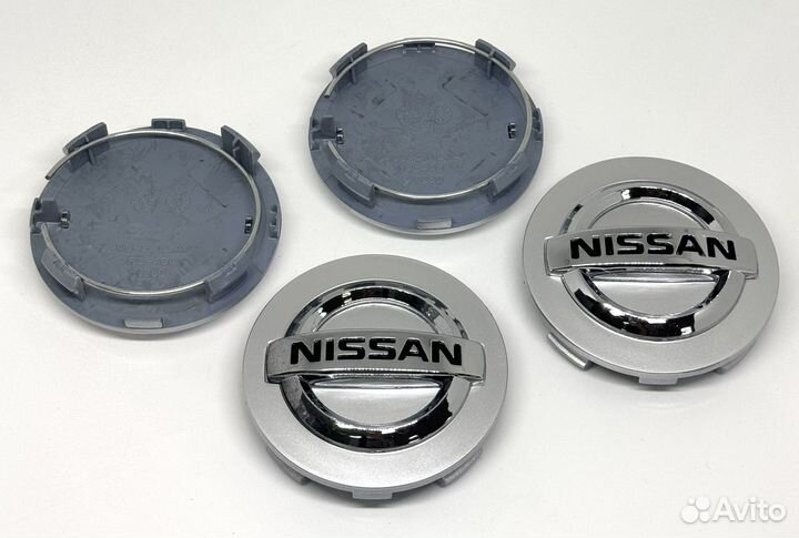 Колпачки на литые диски Nissan, 85 мм, серебро