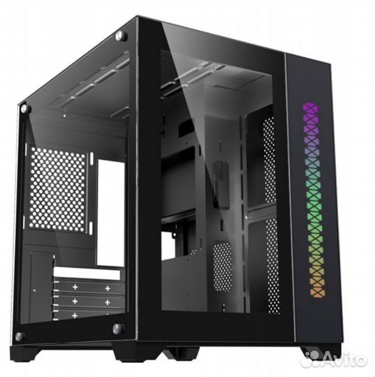 Игровой корпус ginzzy с закалённым стеклом и rgb